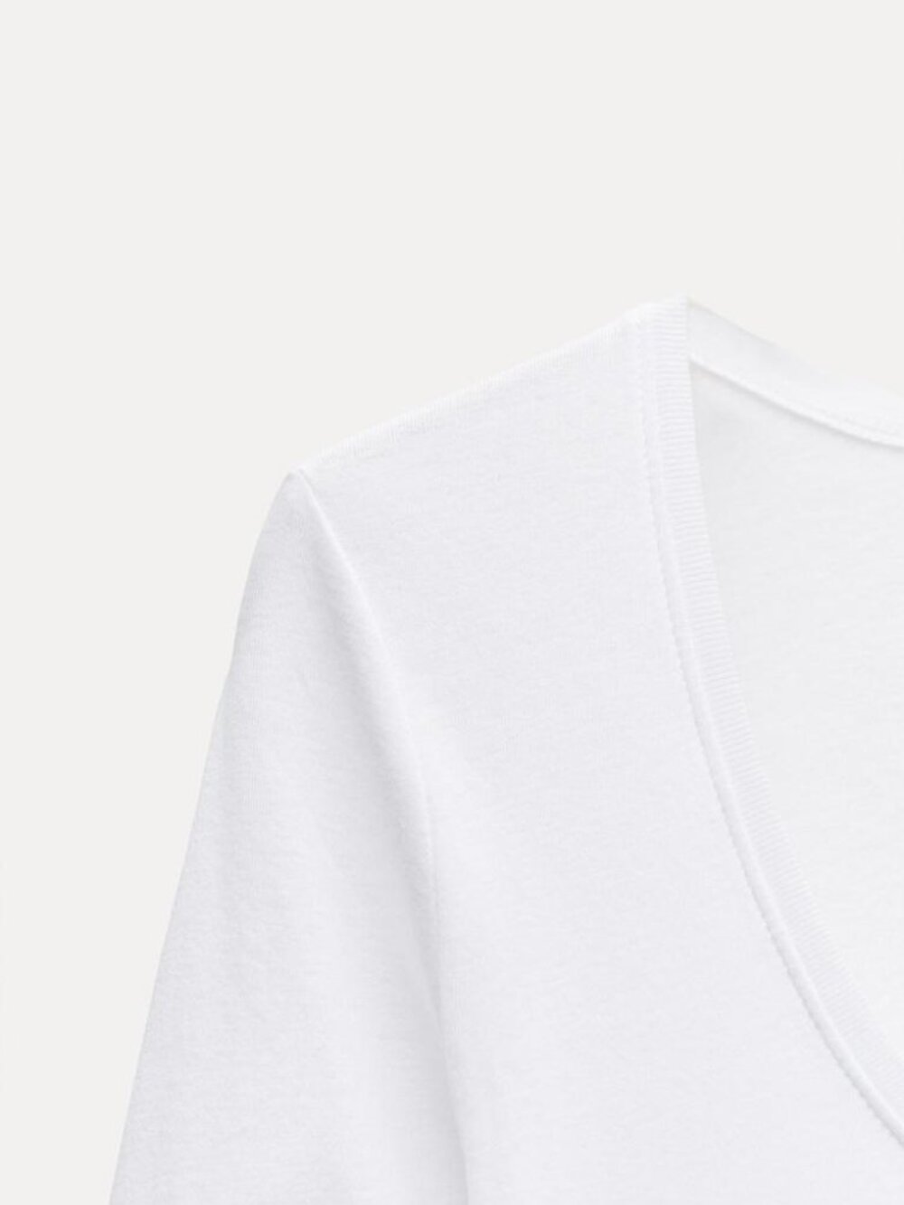 Zara - Ballet Delicate Cotton T-Shirt Scoop Neck 4174/015/250 | Medium - Picture 4 of 5